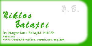miklos balajti business card